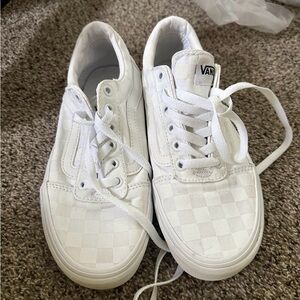 Vans White Checkered Sneakers